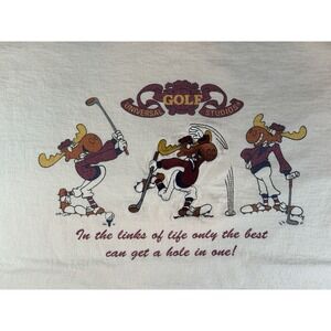 Vintage Universal Studios Golf Rocky Bullwinkle Shirt Size XL USA MADE